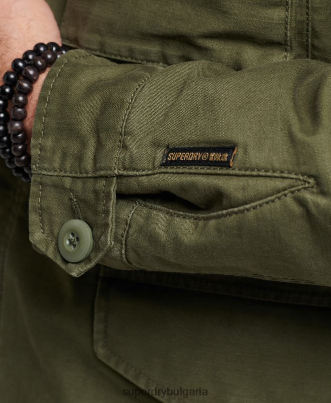 Superdry облекло N00H915 каки мъже Военно яке m65 field borg с подплата