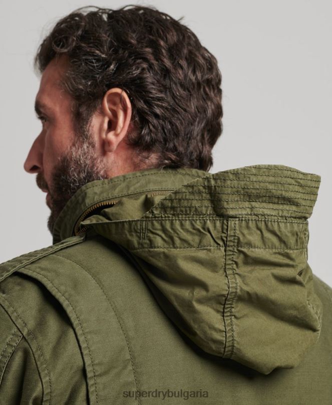 Superdry облекло N00H915 каки мъже Военно яке m65 field borg с подплата