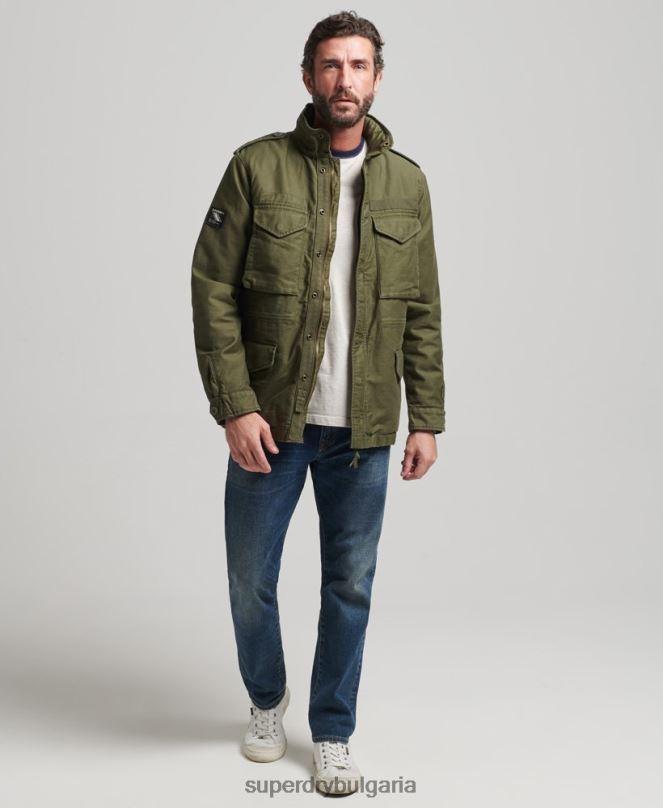 Superdry облекло N00H915 каки мъже Военно яке m65 field borg с подплата