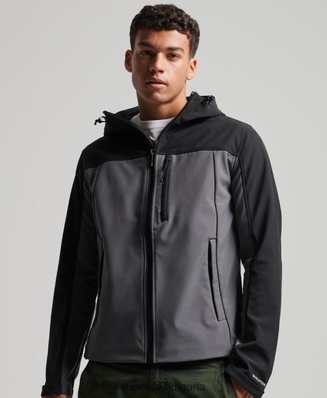 Superdry облекло N00H917 тъмно сив мъже трекер яке