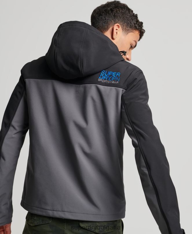 Superdry облекло N00H917 тъмно сив мъже трекер яке