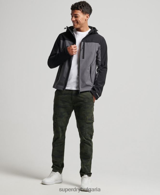 Superdry облекло N00H917 тъмно сив мъже трекер яке