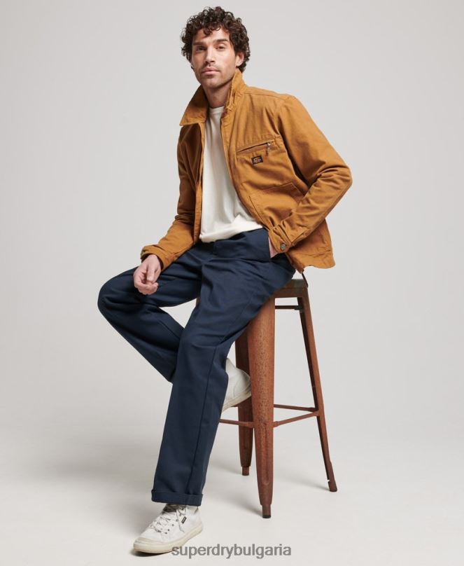 Superdry облекло N00H918 кафяво мъже винтидж яке Ranch harrington