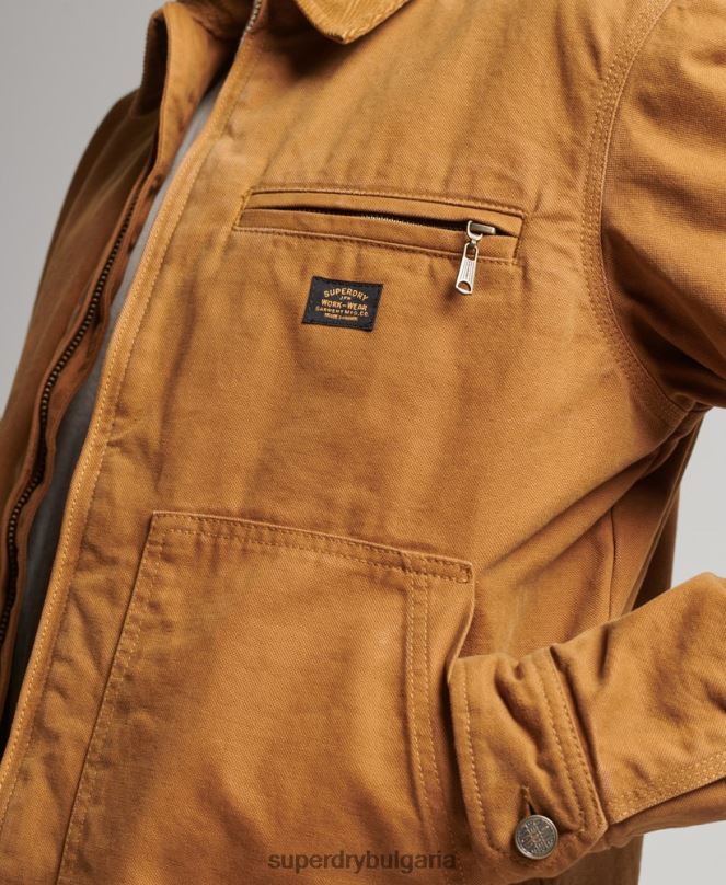 Superdry облекло N00H918 кафяво мъже винтидж яке Ranch harrington