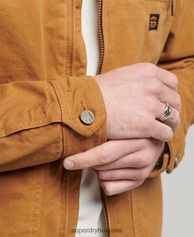 Superdry облекло N00H918 кафяво мъже винтидж яке Ranch harrington
