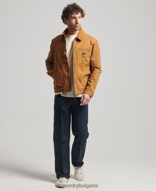 Superdry облекло N00H918 кафяво мъже винтидж яке Ranch harrington