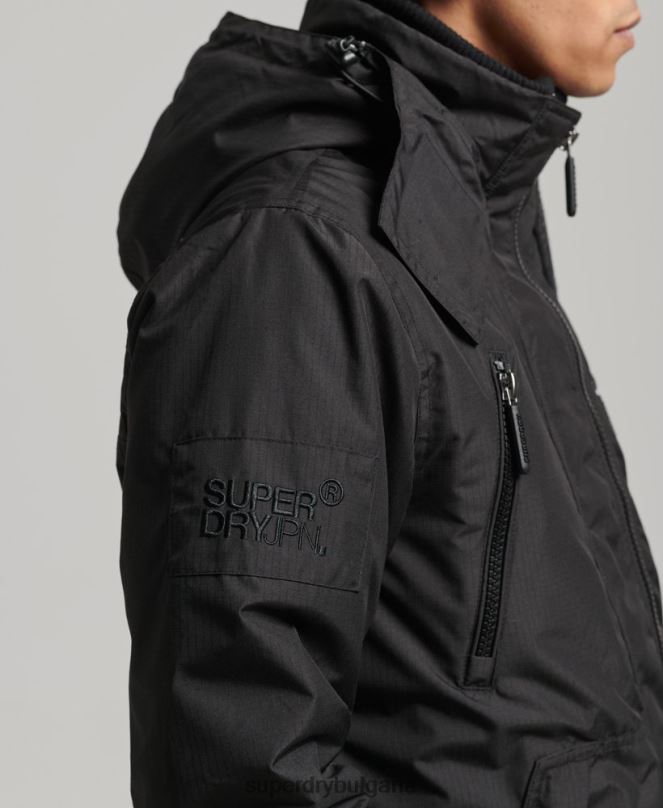 Superdry облекло N00H924 черен мъже горско яке с ветровка
