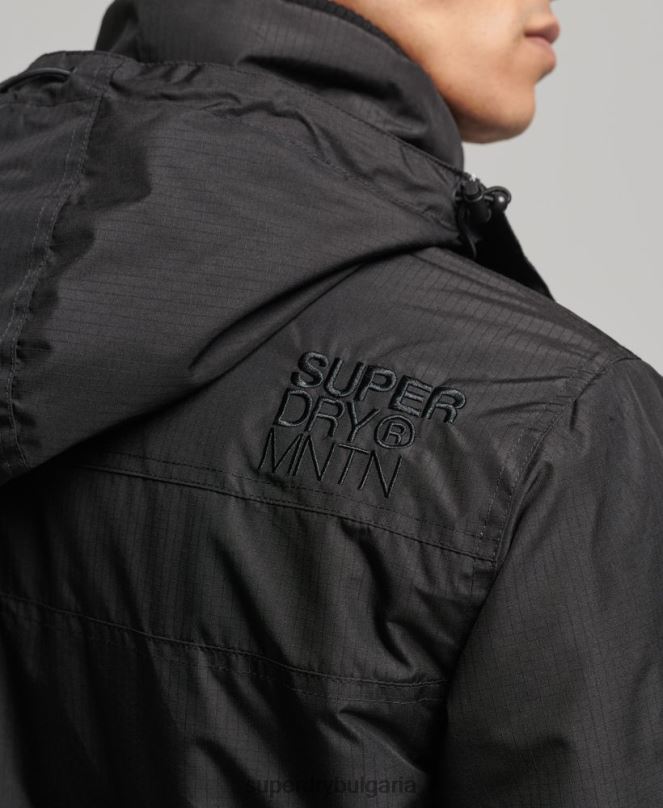 Superdry облекло N00H924 черен мъже горско яке с ветровка