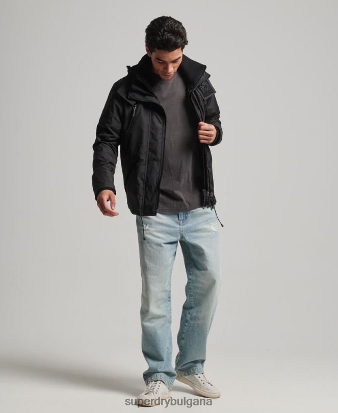 Superdry облекло N00H924 черен мъже горско яке с ветровка