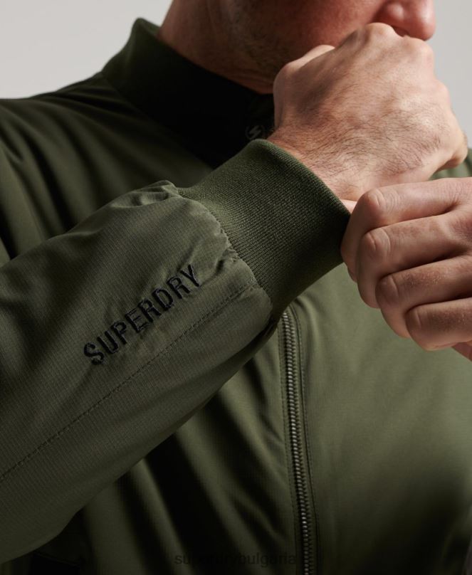Superdry облекло N00H925 каки мъже тренировъчно яке харингтън