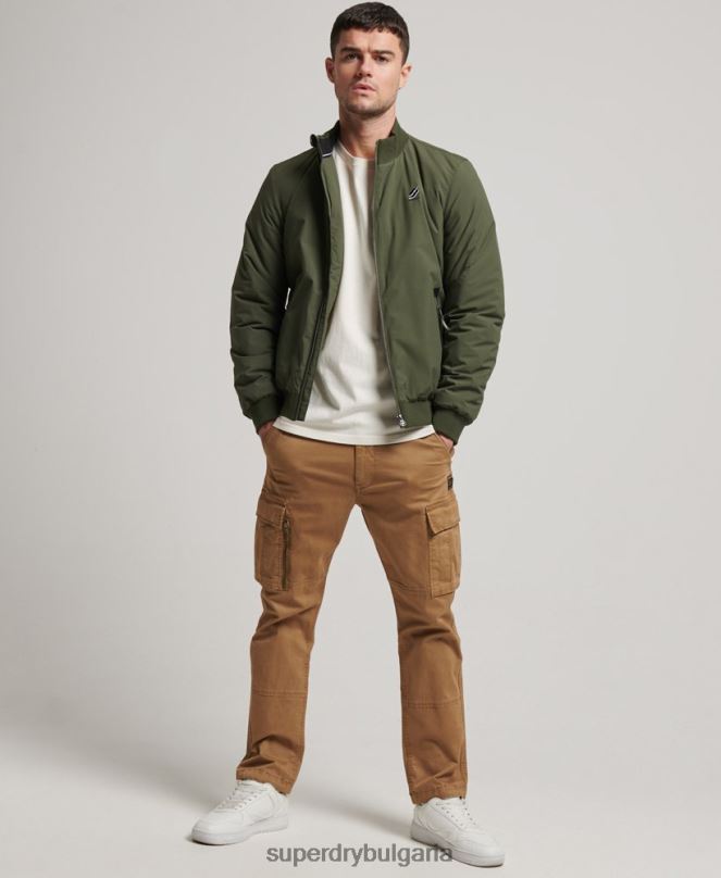 Superdry облекло N00H925 каки мъже тренировъчно яке харингтън