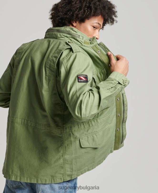 Superdry облекло N00H928 зелено мъже ретро военно яке m65