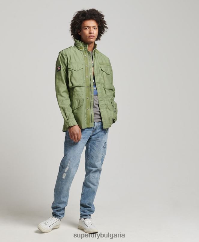 Superdry облекло N00H928 зелено мъже ретро военно яке m65