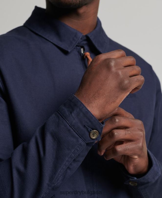 Superdry облекло N00H931 военноморски флот мъже класическо яке Харингтън