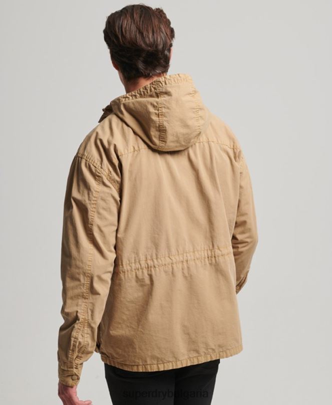 Superdry облекло N00H932 тен мъже палубно яке с качулка