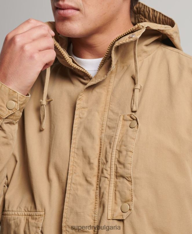Superdry облекло N00H932 тен мъже палубно яке с качулка