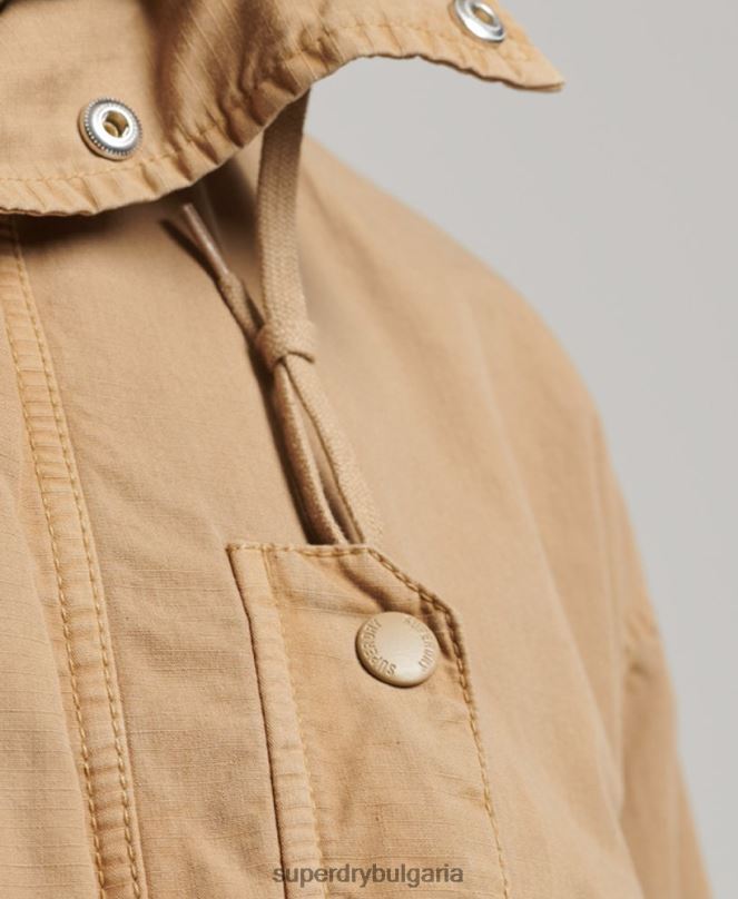 Superdry облекло N00H932 тен мъже палубно яке с качулка