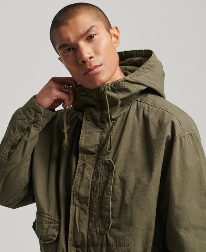Superdry облекло N00H938 каки мъже палубно яке с качулка