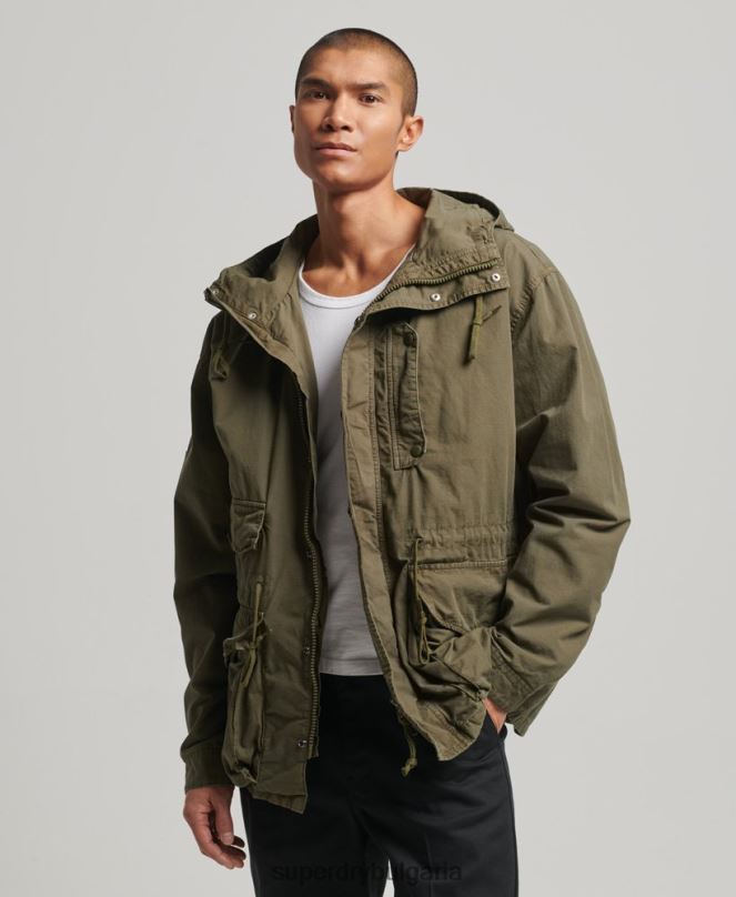 Superdry облекло N00H938 каки мъже палубно яке с качулка