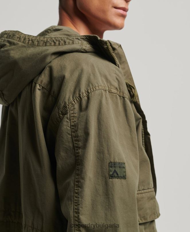Superdry облекло N00H938 каки мъже палубно яке с качулка