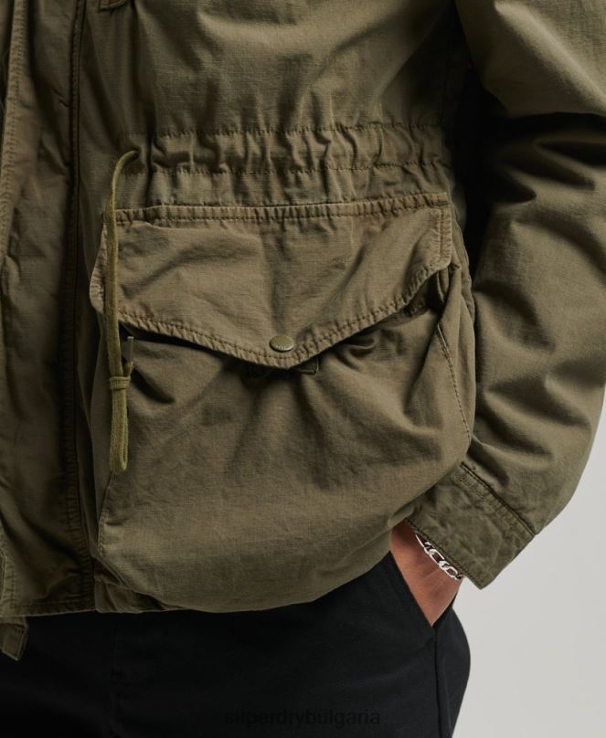 Superdry облекло N00H938 каки мъже палубно яке с качулка