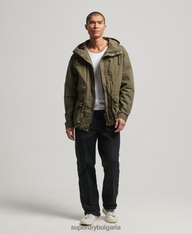 Superdry облекло N00H938 каки мъже палубно яке с качулка