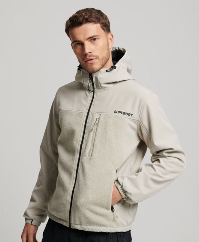 Superdry облекло N00H939 сиво мъже хибридно трекер яке