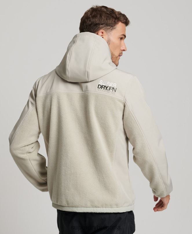 Superdry облекло N00H939 сиво мъже хибридно трекер яке