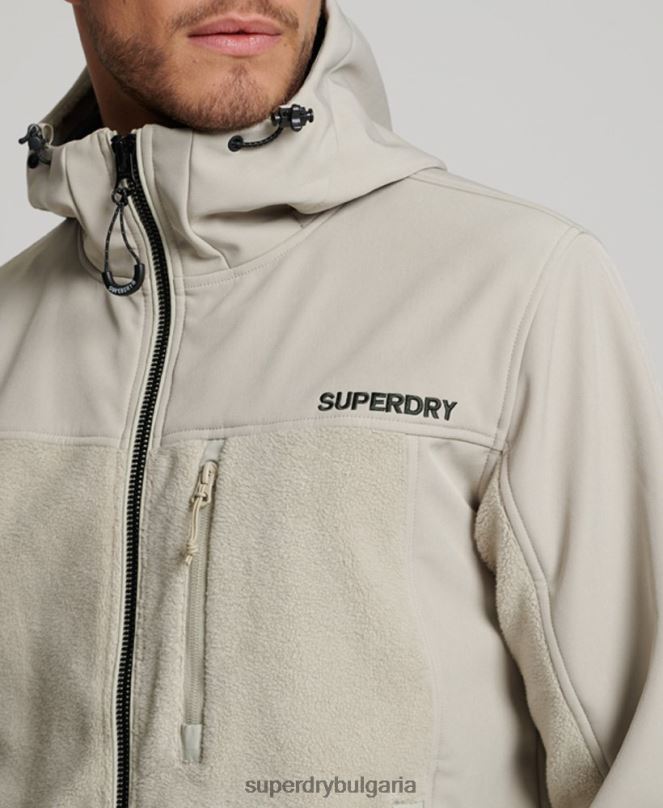 Superdry облекло N00H939 сиво мъже хибридно трекер яке