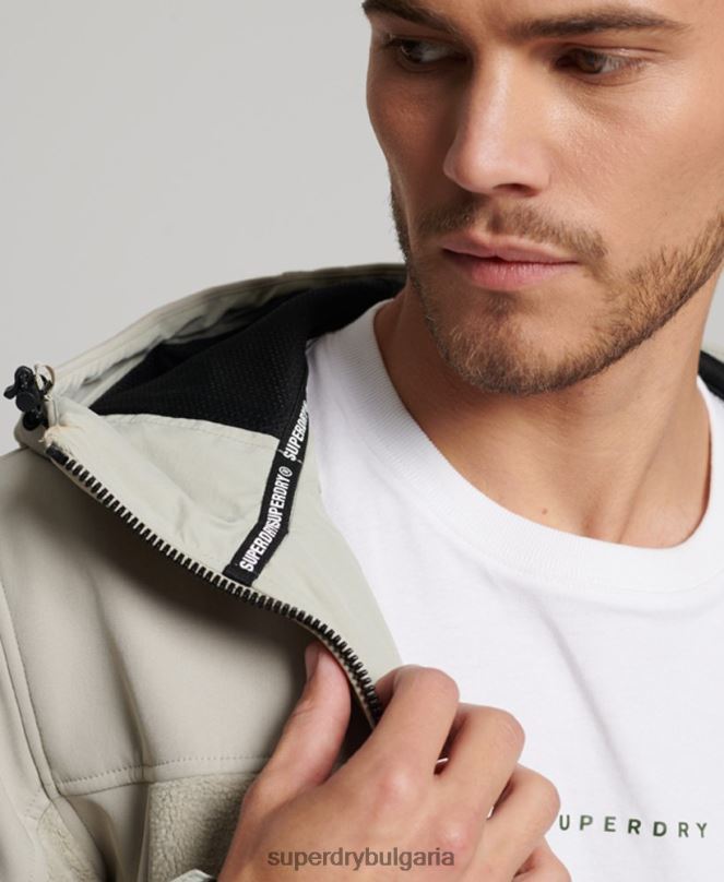 Superdry облекло N00H939 сиво мъже хибридно трекер яке