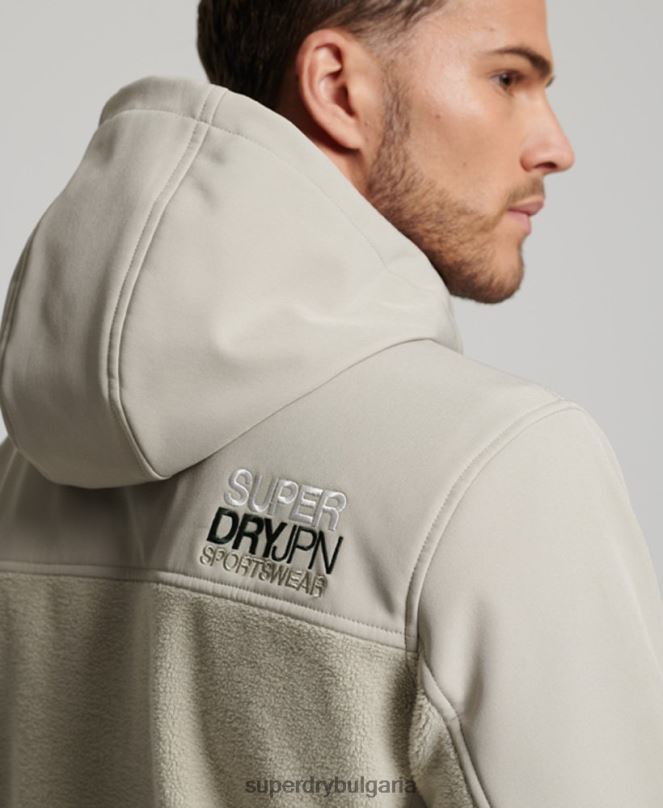 Superdry облекло N00H939 сиво мъже хибридно трекер яке