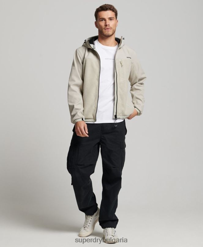 Superdry облекло N00H939 сиво мъже хибридно трекер яке