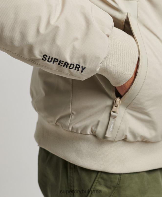 Superdry облекло N00H941 бежово мъже тренировъчно яке харингтън
