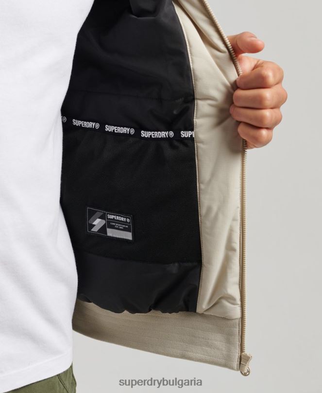 Superdry облекло N00H941 бежово мъже тренировъчно яке харингтън