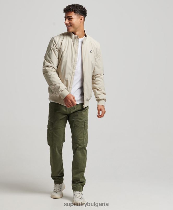 Superdry облекло N00H941 бежово мъже тренировъчно яке харингтън