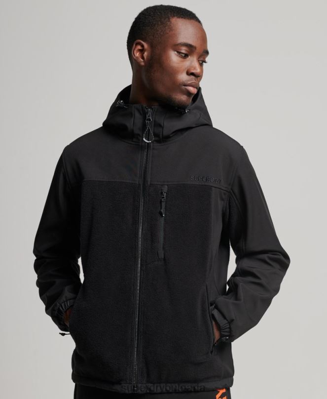 Superdry облекло N00H943 черен мъже хибридно трекер яке