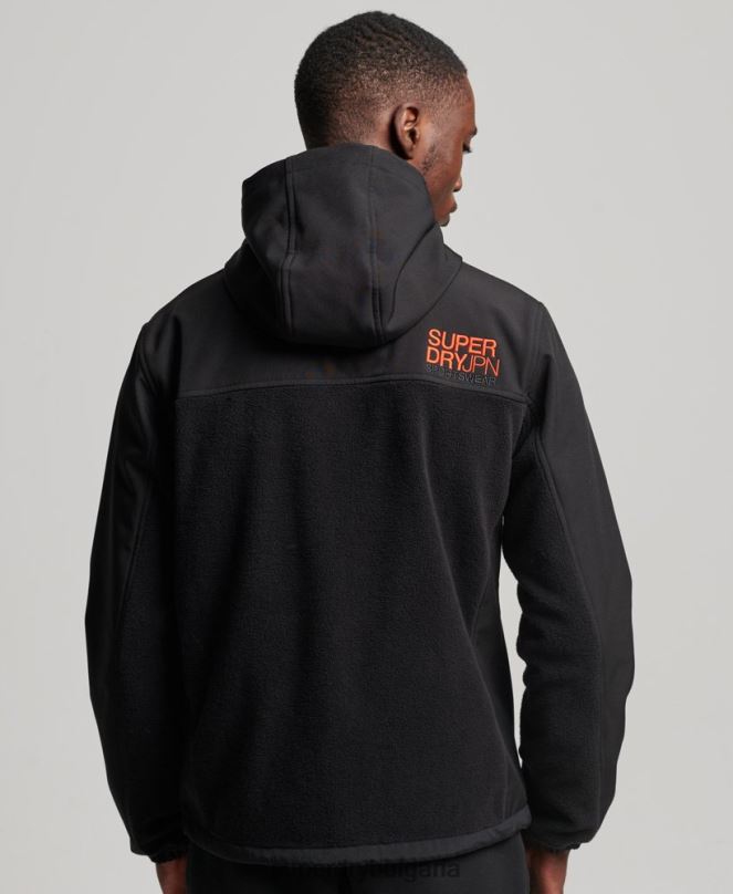 Superdry облекло N00H943 черен мъже хибридно трекер яке