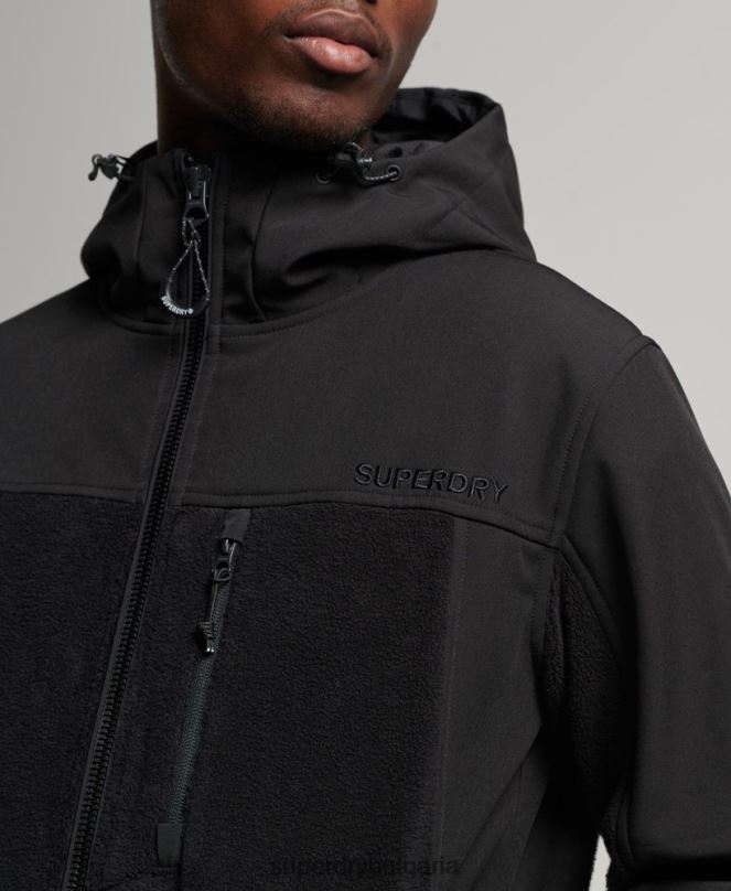 Superdry облекло N00H943 черен мъже хибридно трекер яке