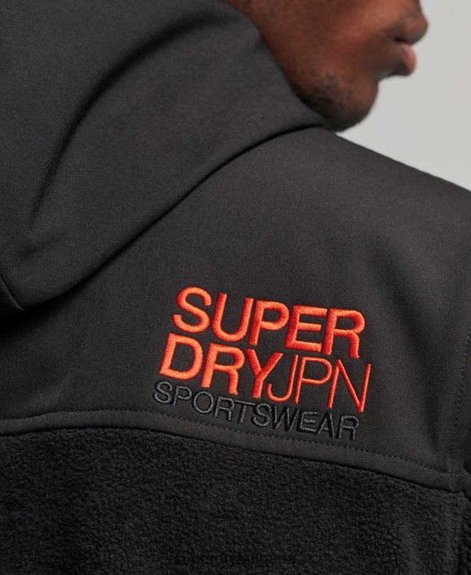 Superdry облекло N00H943 черен мъже хибридно трекер яке