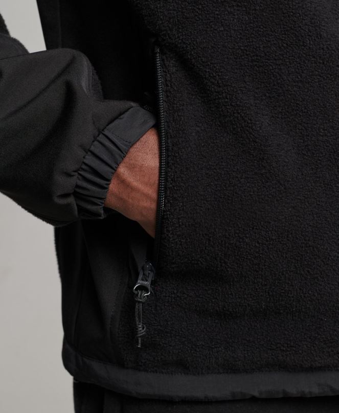 Superdry облекло N00H943 черен мъже хибридно трекер яке