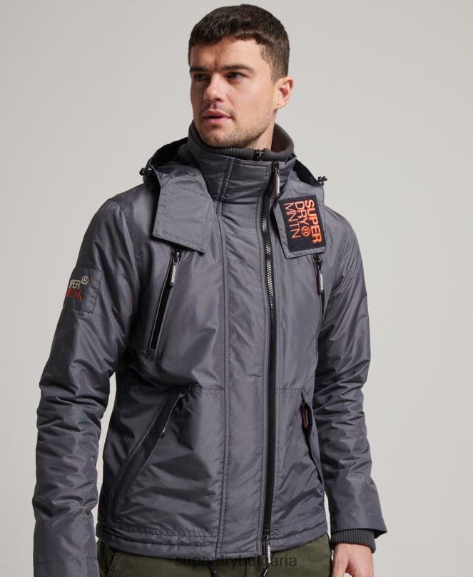 Superdry облекло N00H946 тъмно сив мъже горско яке с ветровка