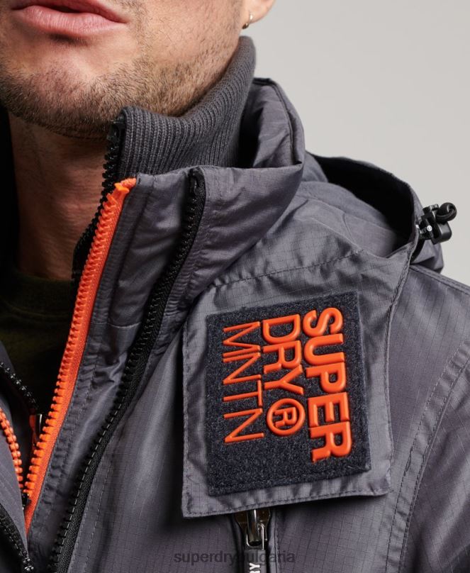 Superdry облекло N00H946 тъмно сив мъже горско яке с ветровка