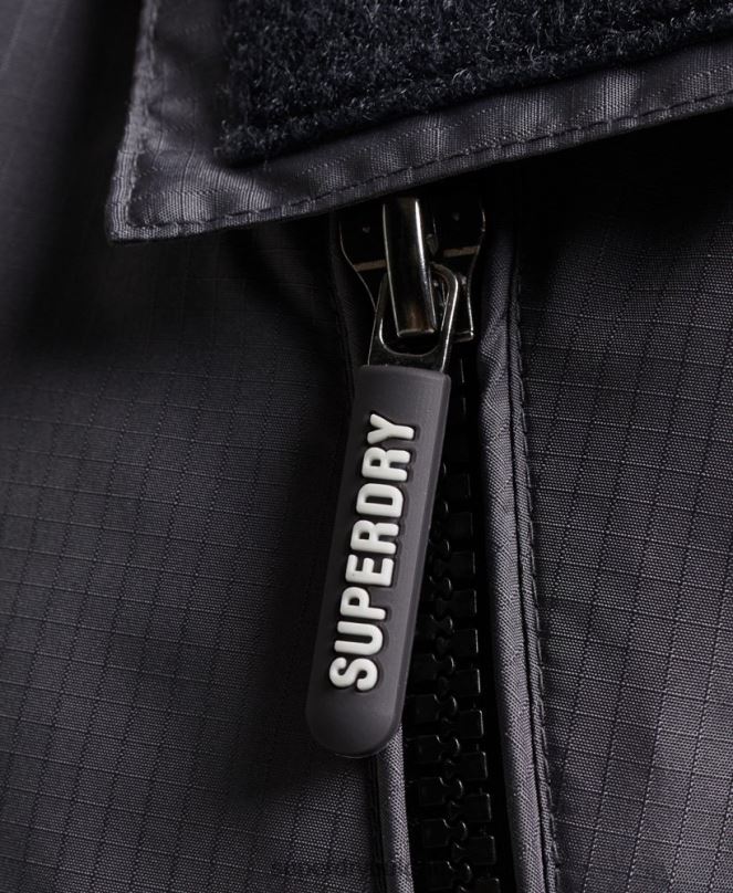 Superdry облекло N00H946 тъмно сив мъже горско яке с ветровка