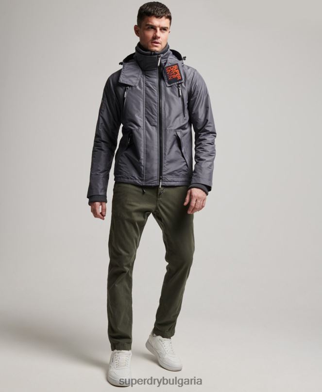 Superdry облекло N00H946 тъмно сив мъже горско яке с ветровка