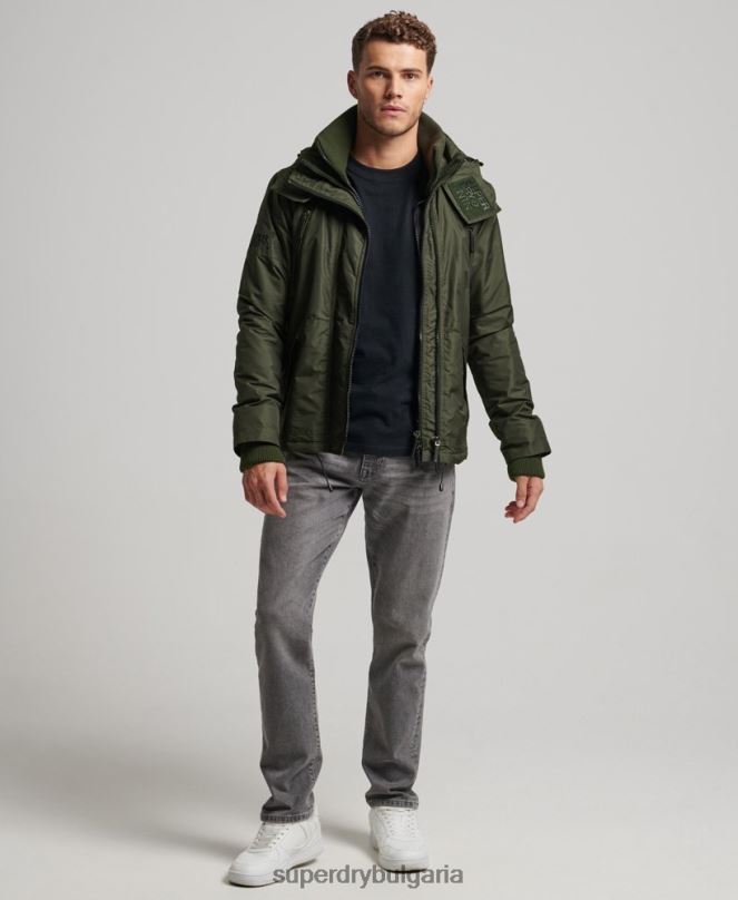 Superdry облекло N00H950 зелено мъже горско яке с ветровка