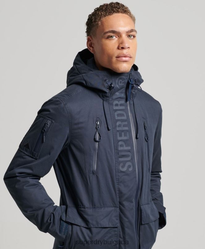 Superdry облекло N00H952 военноморски флот мъже върховно яке от микрофибър SD