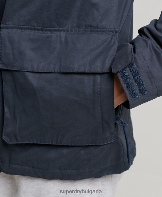Superdry облекло N00H952 военноморски флот мъже върховно яке от микрофибър SD
