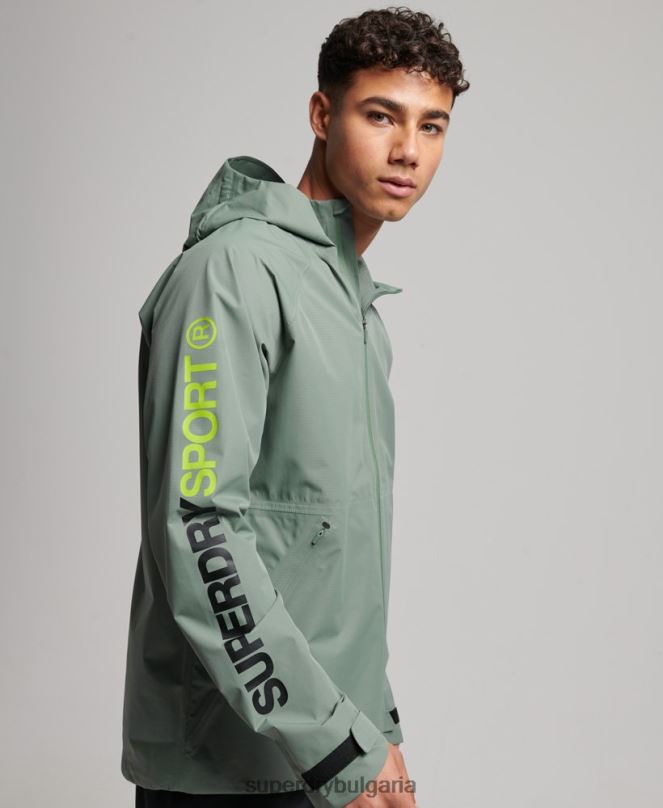 Superdry облекло N00H961 зелено мъже водоустойчиво яке