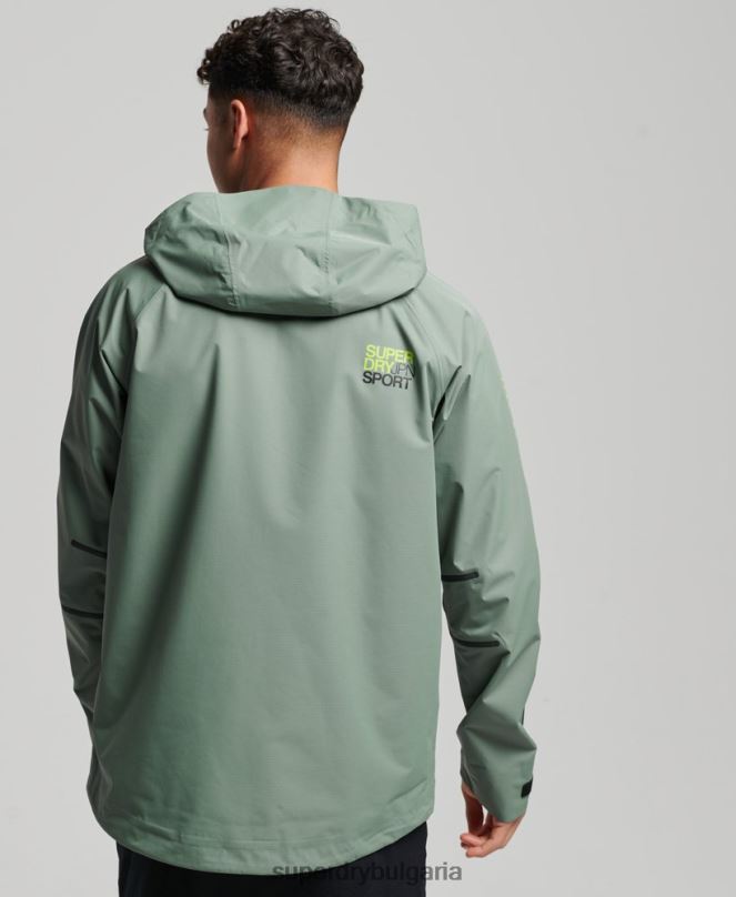 Superdry облекло N00H961 зелено мъже водоустойчиво яке