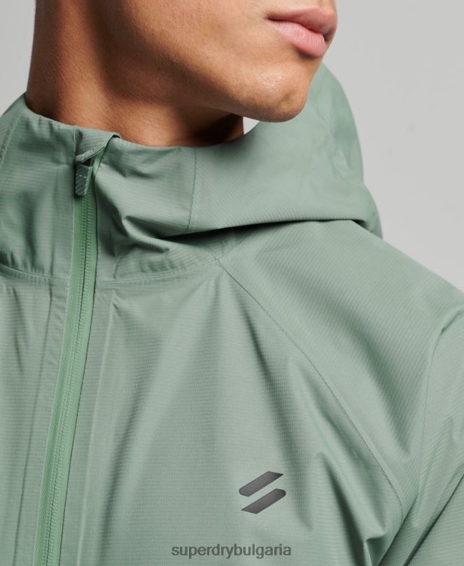 Superdry облекло N00H961 зелено мъже водоустойчиво яке